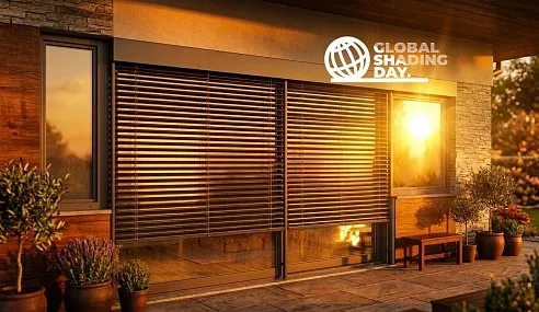 Moderní pergola s roletami pro stínění venkovního prostoru